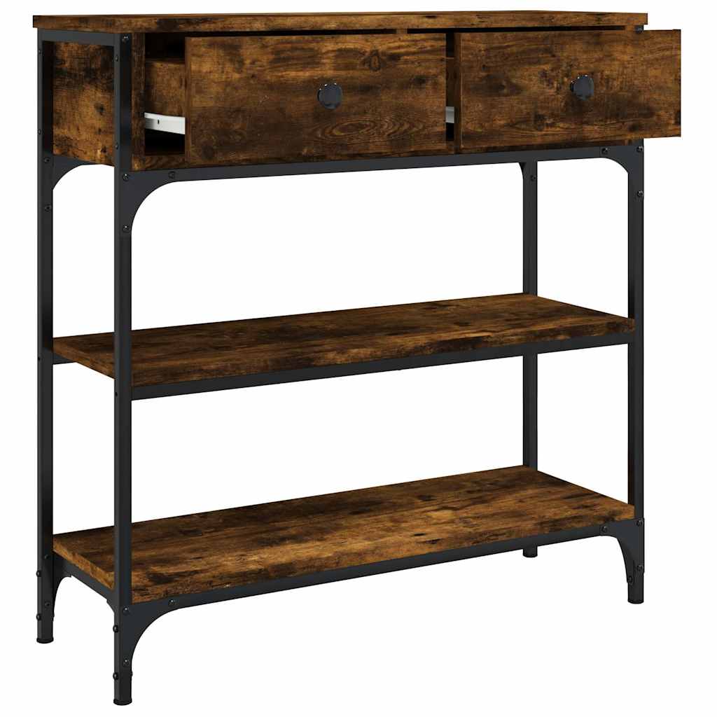 Console Table Smoked Oak 72,5x25x75 cm Engineered Wood