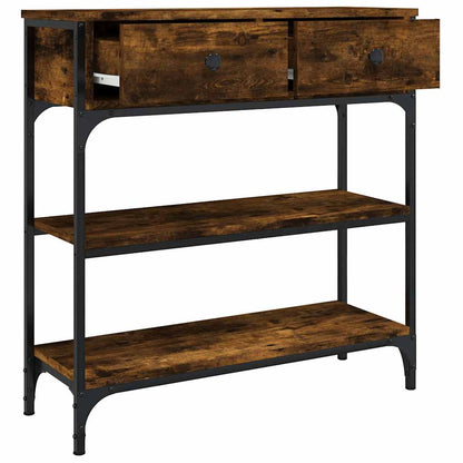 Console Table Smoked Oak 72,5x25x75 cm Engineered Wood