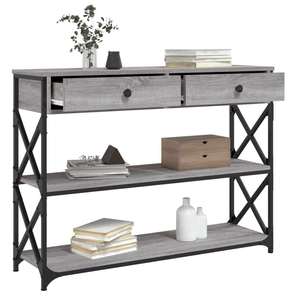 Console Table | Grey Sonoma | Engineered wood | 100x28x75 cm