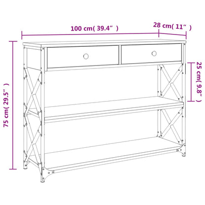 Console Table | Grey Sonoma | Engineered wood | 100x28x75 cm