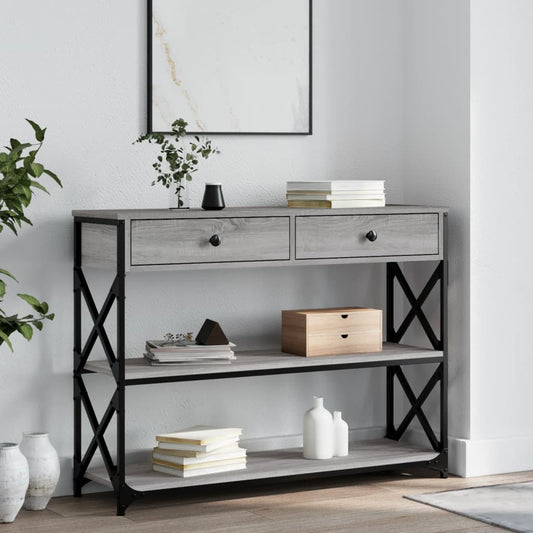 Console Table | Grey Sonoma | Engineered wood | 100x28x75 cm