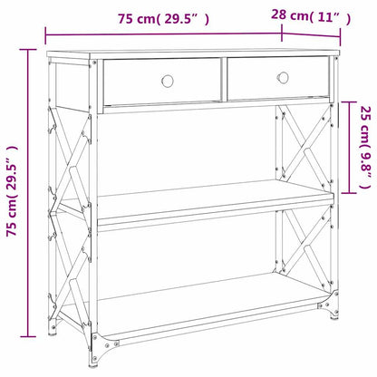 Console Table Grey Sonoma 75x28x75 cm Engineered Wood