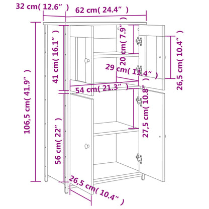 Highboard Sonoma Oak 62x32x106.5 cm Engineered Wood