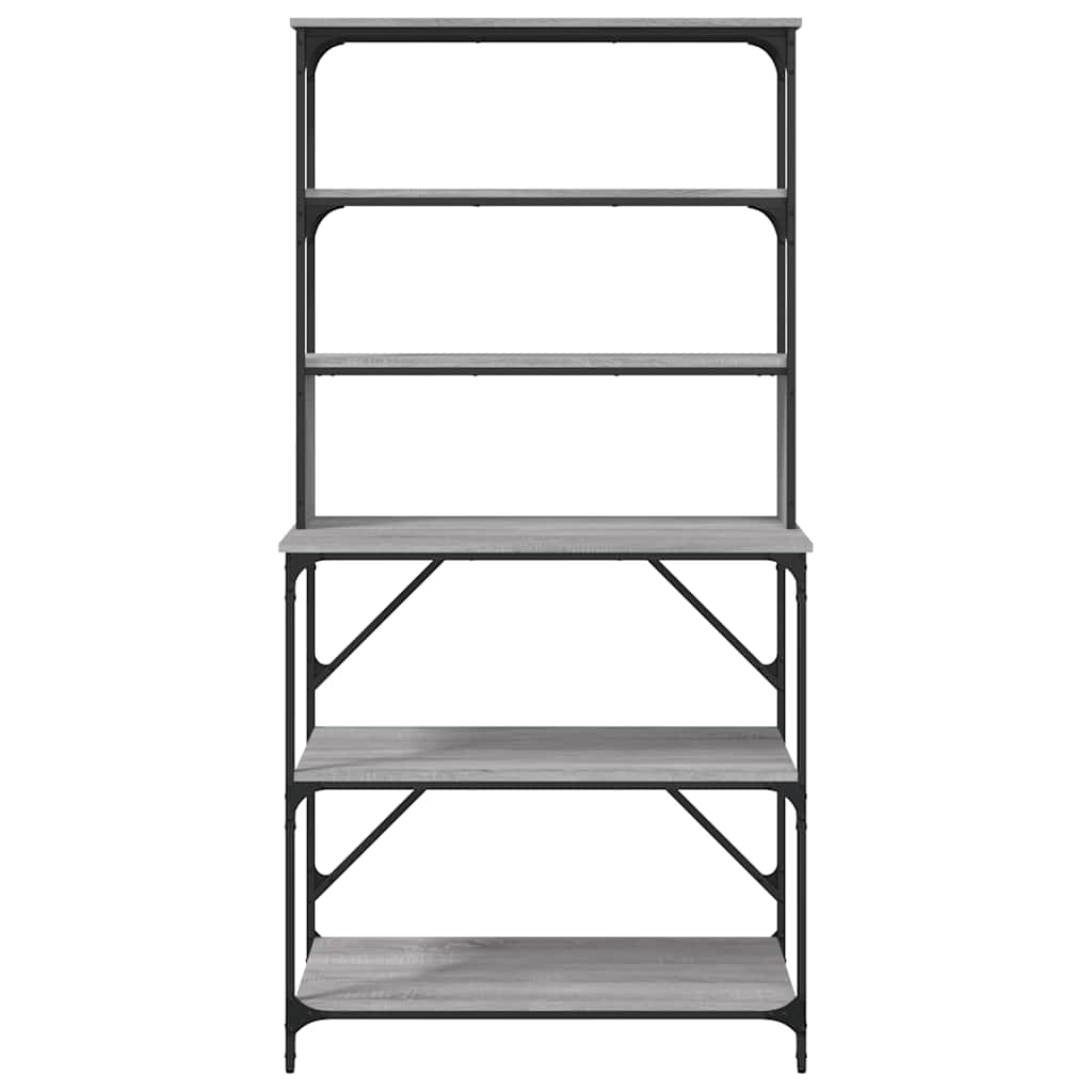 Baker's Rack 6-Tier Grey Sonoma 90x40x180 cm Engineered Wood