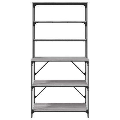 Baker's Rack 6-Tier Grey Sonoma 90x40x180 cm Engineered Wood