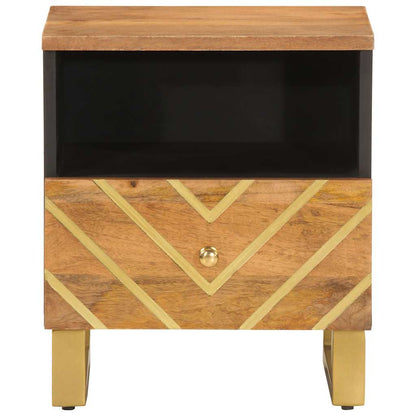 Bedside Cabinets 2 pcs Brown and Black Solid Wood Mango