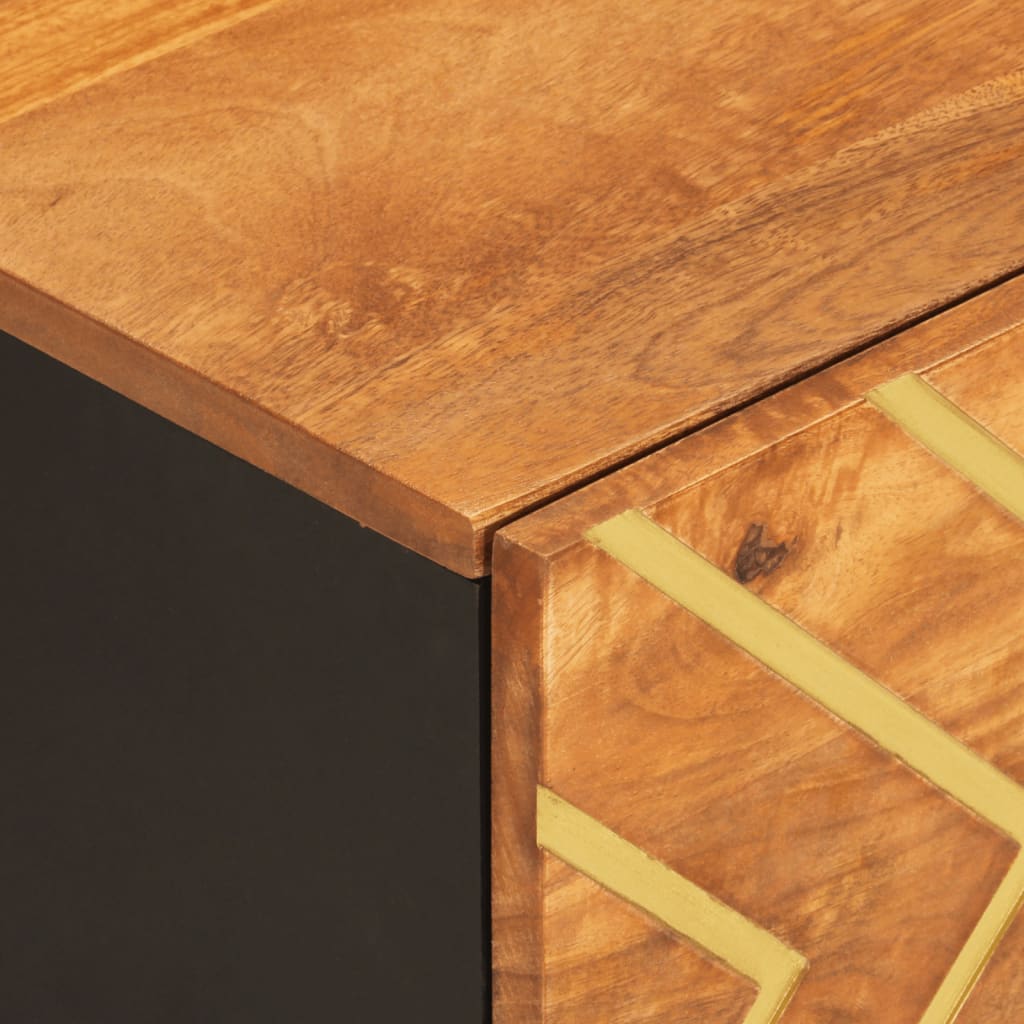 Coffee Table Brown and Black 100x54x40 cm Solid Wood Mango