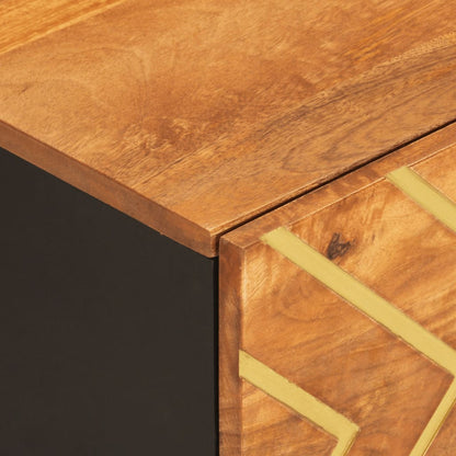 Coffee Table Brown and Black 100x54x40 cm Solid Wood Mango