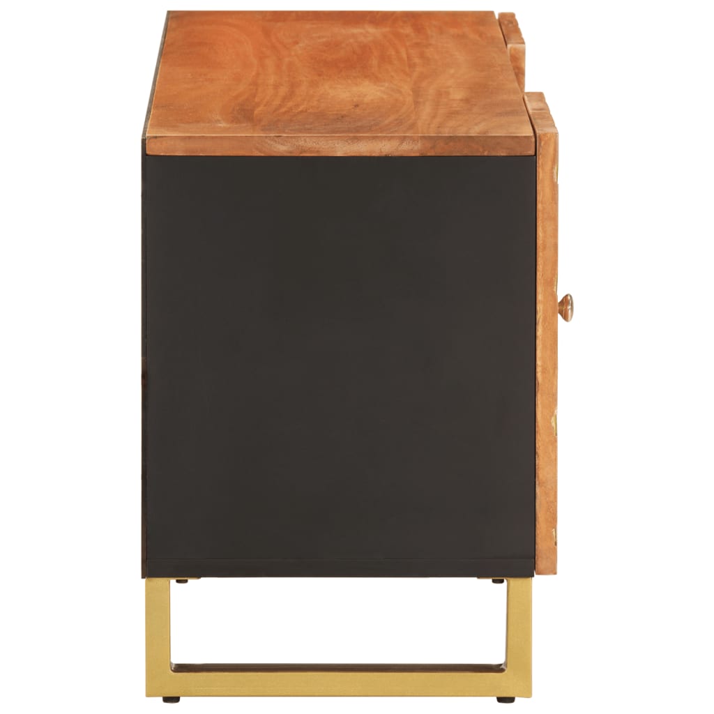 TV Cabinet Brown and Black 105x33,5x46 cm Solid Wood Mango