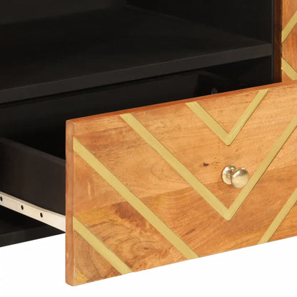 TV Cabinet Brown and Black 105x33,5x46 cm Solid Wood Mango