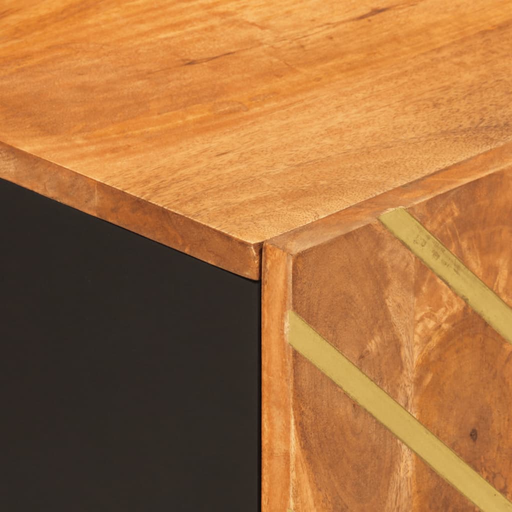 TV Cabinet Brown and Black 105x33,5x46 cm Solid Wood Mango