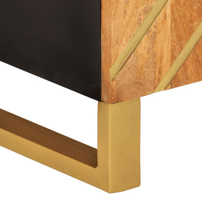 TV Cabinet Brown and Black 105x33,5x46 cm Solid Wood Mango