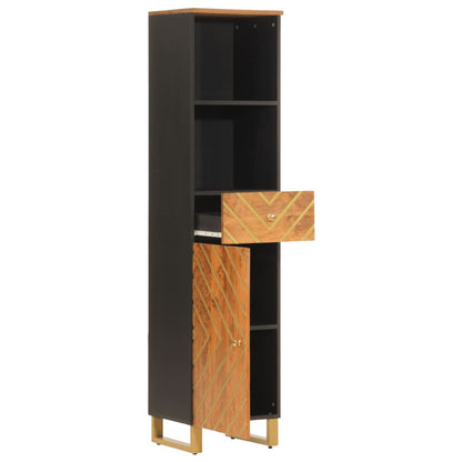 Bathroom Cabinet Brown and Black 38x33.5x160cm Solid Wood Mango