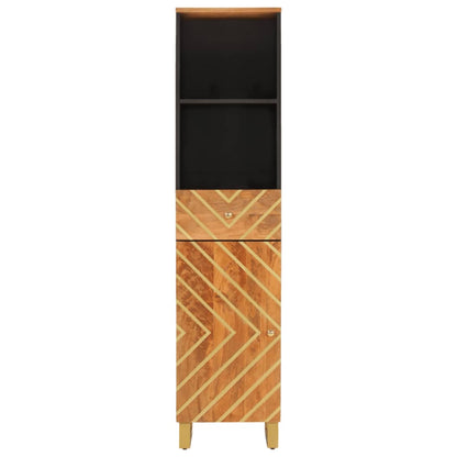 Bathroom Cabinet Brown and Black 38x33.5x160cm Solid Wood Mango