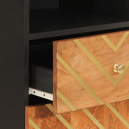 Bathroom Cabinet Brown and Black 38x33.5x160cm Solid Wood Mango