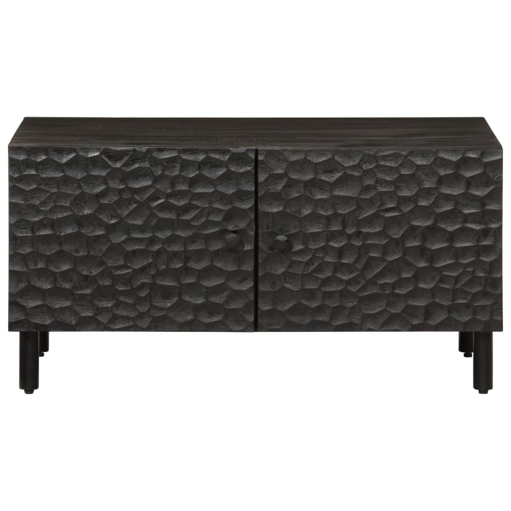 Coffee Table Black 80x50x40 cm Solid Wood Mango