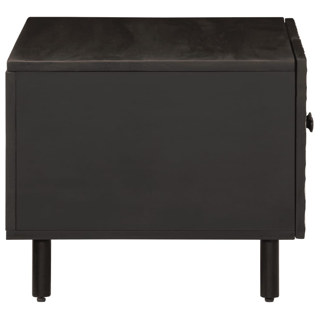 Coffee Table Black 80x50x40 cm Solid Wood Mango