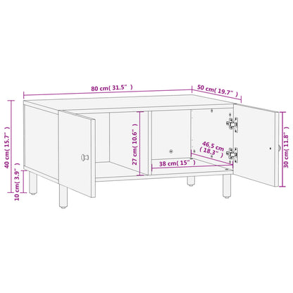 Coffee Table Black 80x50x40 cm Solid Wood Mango