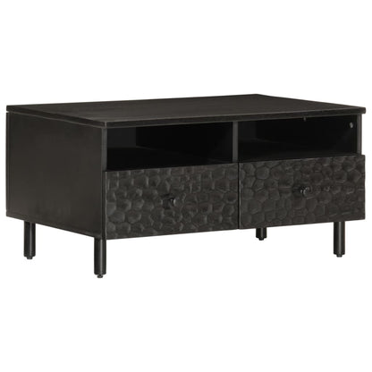 Coffee Table Black 80x54x40 cm Solid Wood Mango