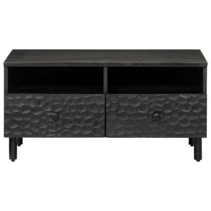 Coffee Table Black 80x54x40 cm Solid Wood Mango