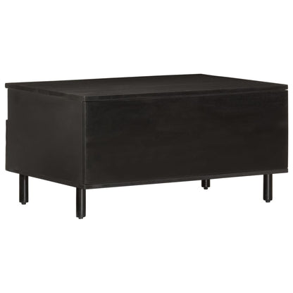 Coffee Table Black 80x54x40 cm Solid Wood Mango