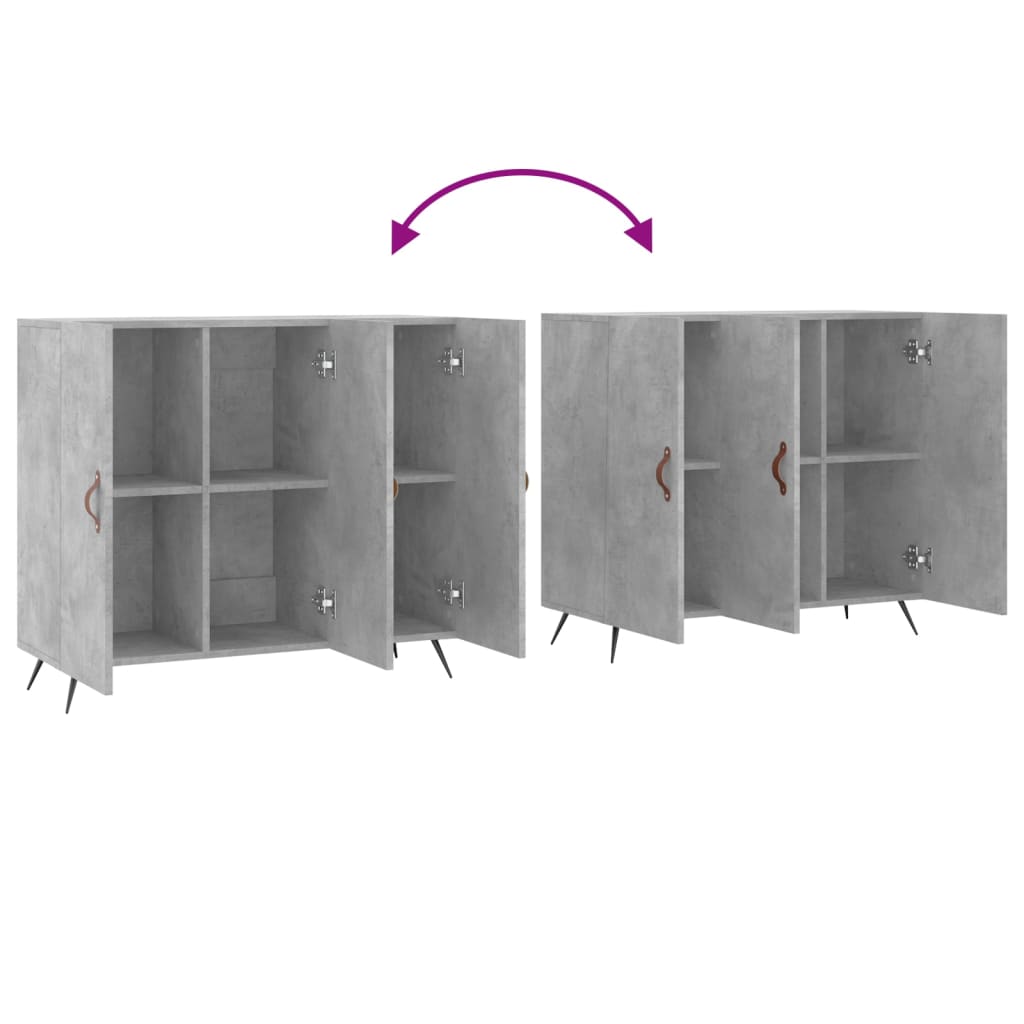 Sideboard Concrete Grey 90x34x80 cm Engineered Wood