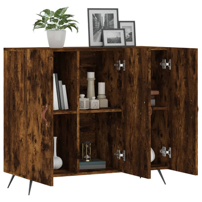 Sideboard Smoked Oak 90x34x80 cm Engineered Wood