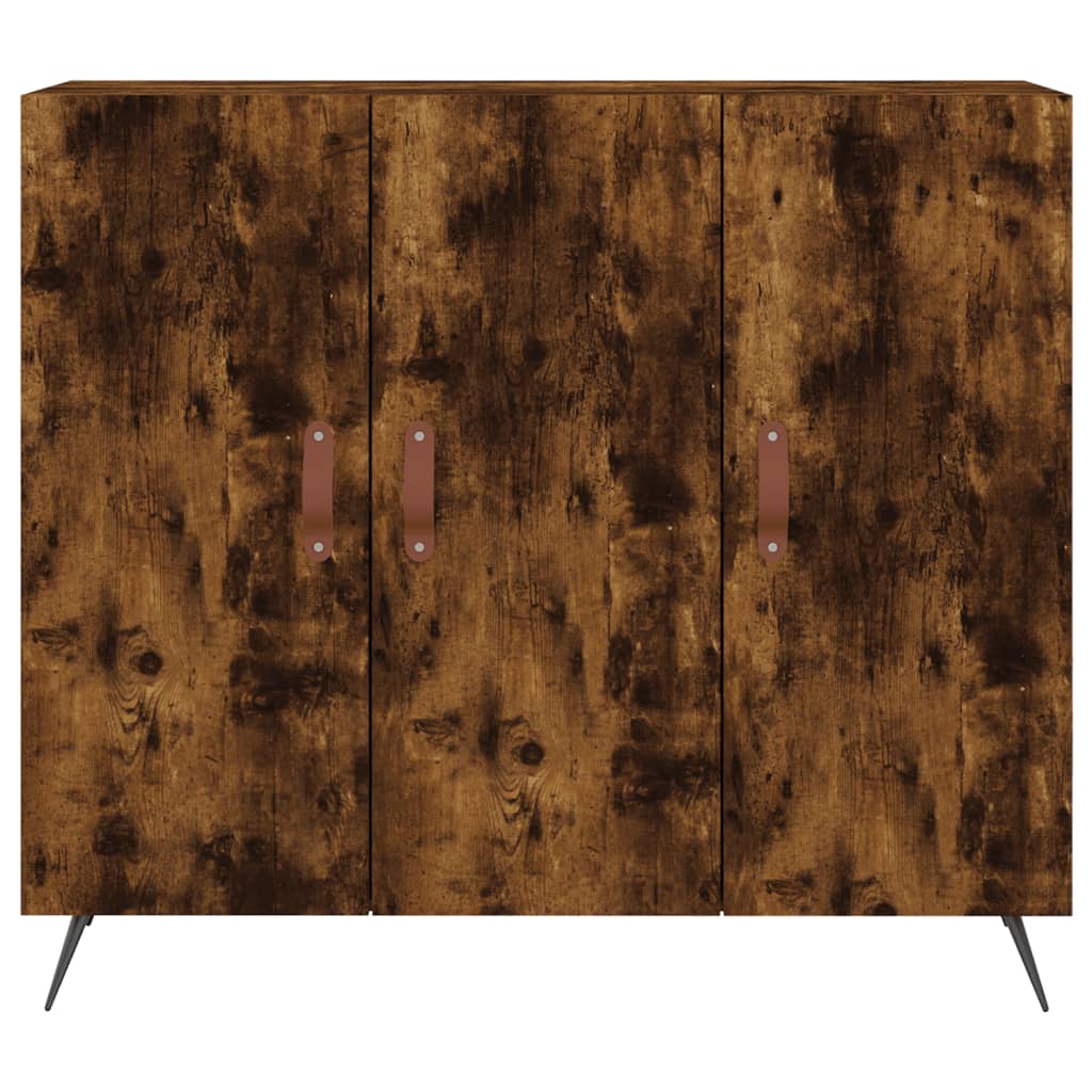 Sideboard Smoked Oak 90x34x80 cm Engineered Wood
