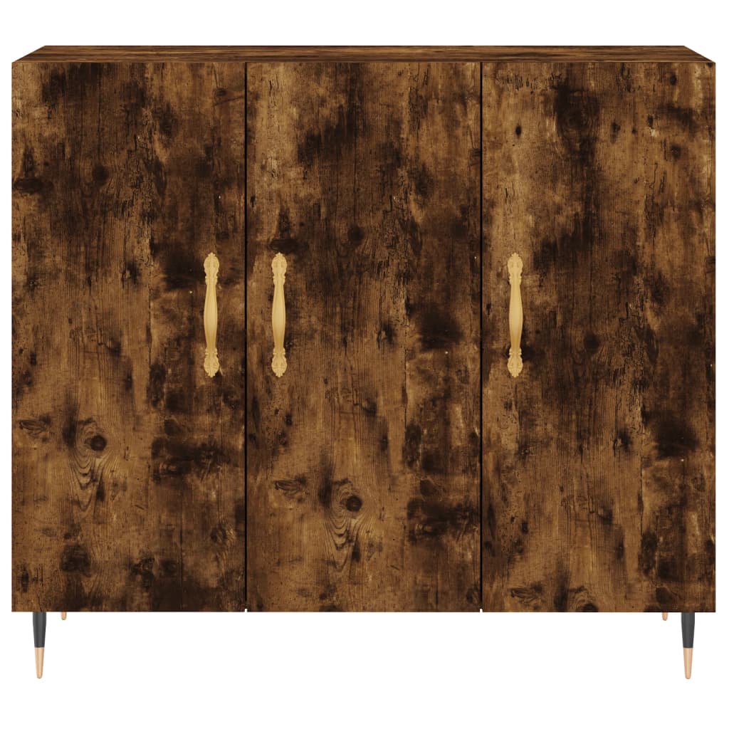 Sideboard Smoked Oak 90x34x80 cm Engineered Wood
