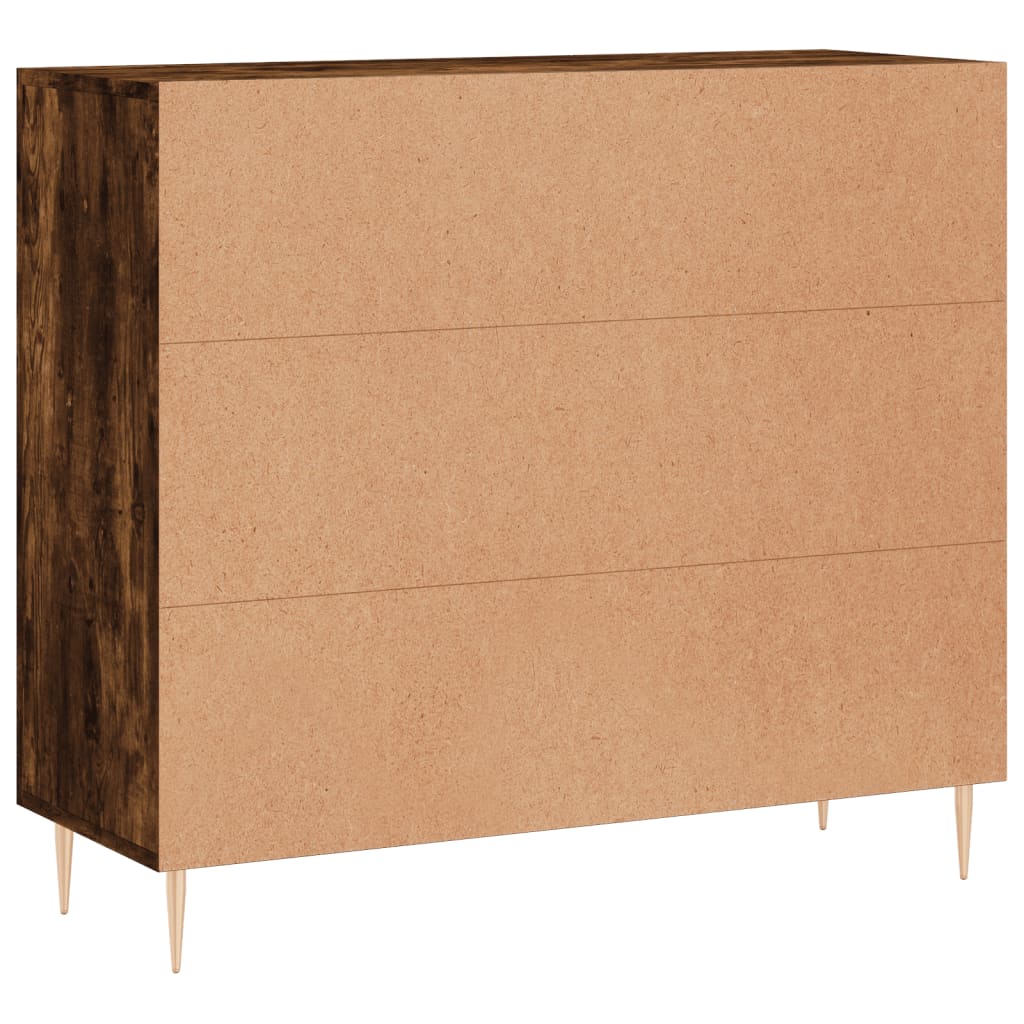 Sideboard Smoked Oak 90x34x80 cm Engineered Wood