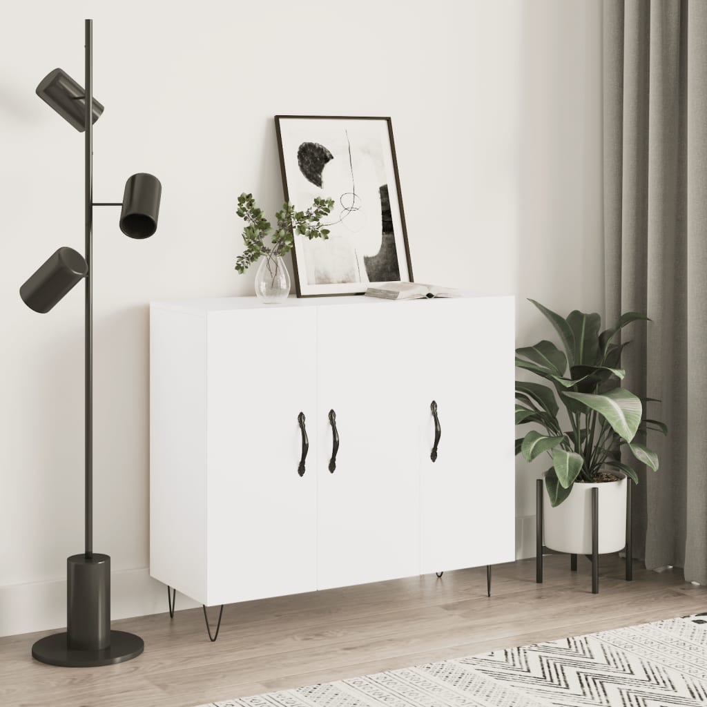 Sideboard White 90x34x80 cm Engineered Wood