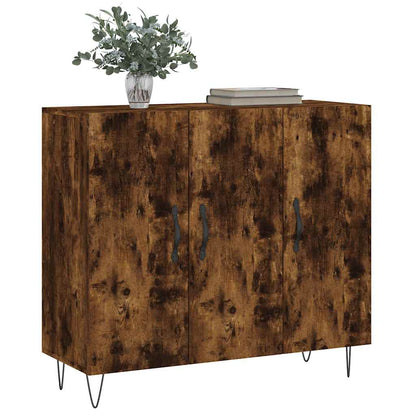 Sideboard Smoked Oak 90x34x80 cm Engineered Wood