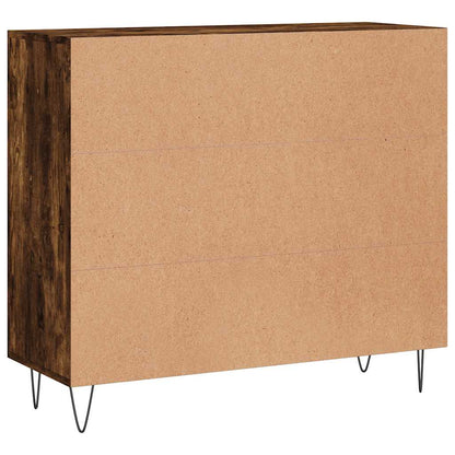 Sideboard Smoked Oak 90x34x80 cm Engineered Wood