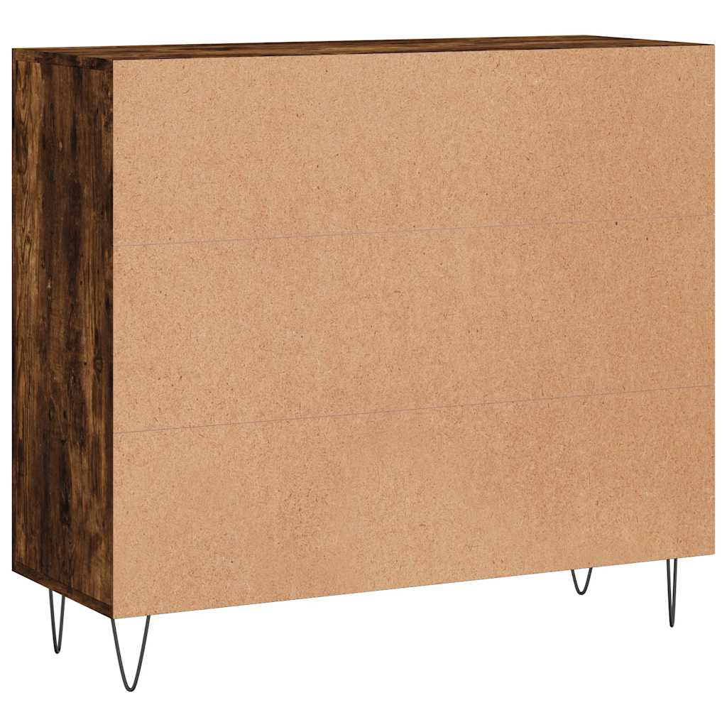 Sideboard Smoked Oak 90x34x80 cm Engineered Wood