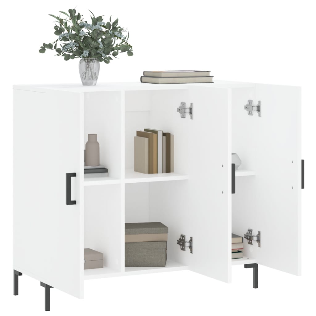 Sideboard White 90x34x80 cm Engineered Wood