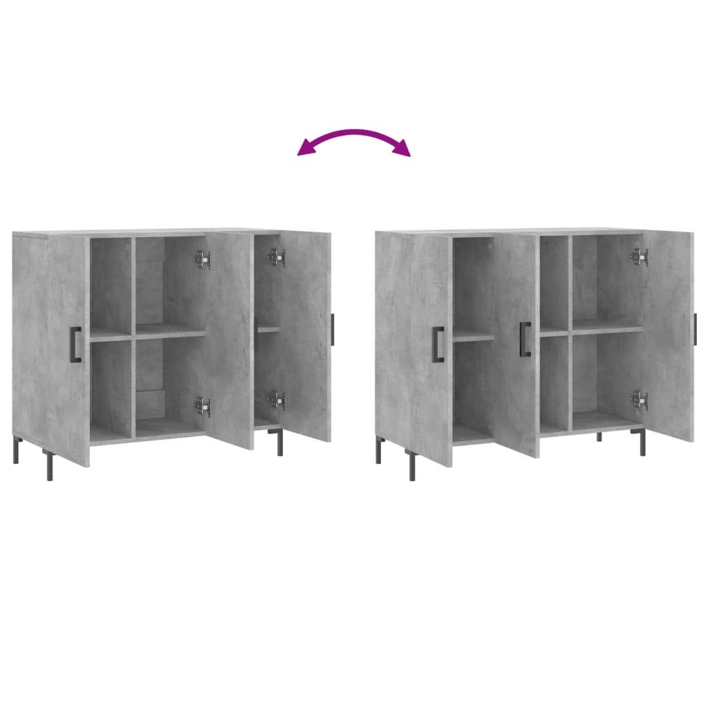 Sideboard Concrete Grey 90x34x80 cm Engineered Wood