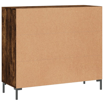Sideboard Smoked Oak 90x34x80 cm Engineered Wood