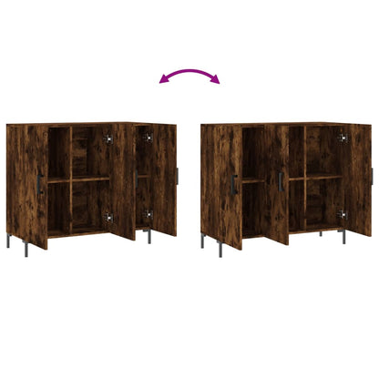Sideboard Smoked Oak 90x34x80 cm Engineered Wood
