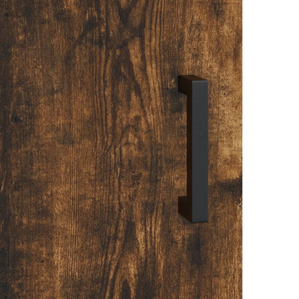 Sideboard Smoked Oak 90x34x80 cm Engineered Wood
