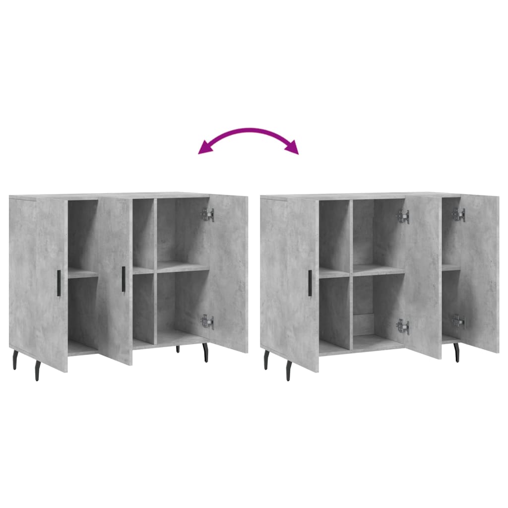 Sideboard Concrete Grey 90x34x80 cm Engineered Wood