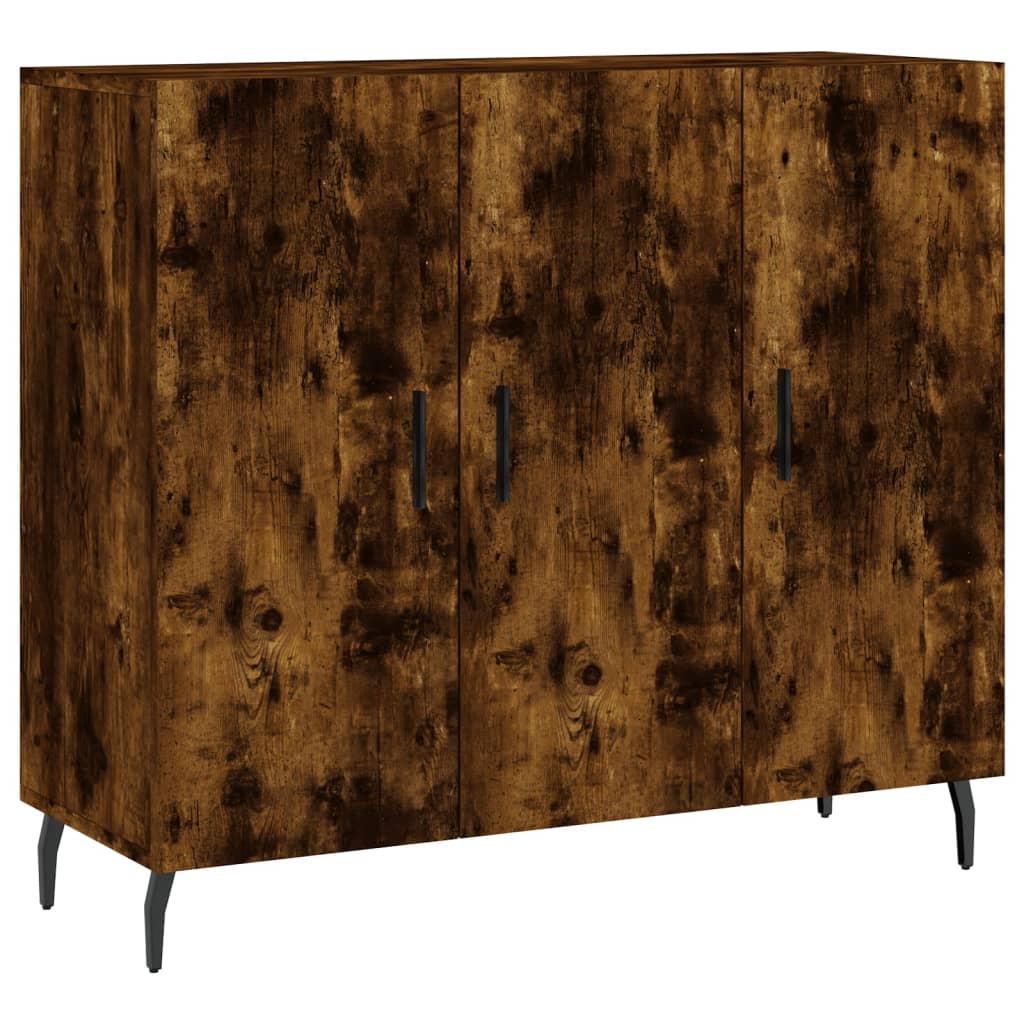Sideboard Smoked Oak 90x34x80 cm Engineered Wood