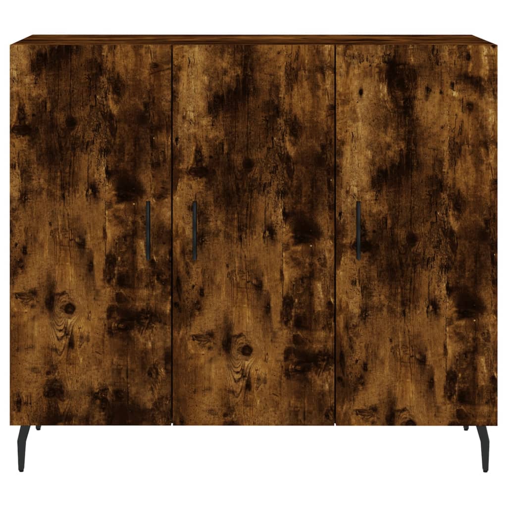 Sideboard Smoked Oak 90x34x80 cm Engineered Wood