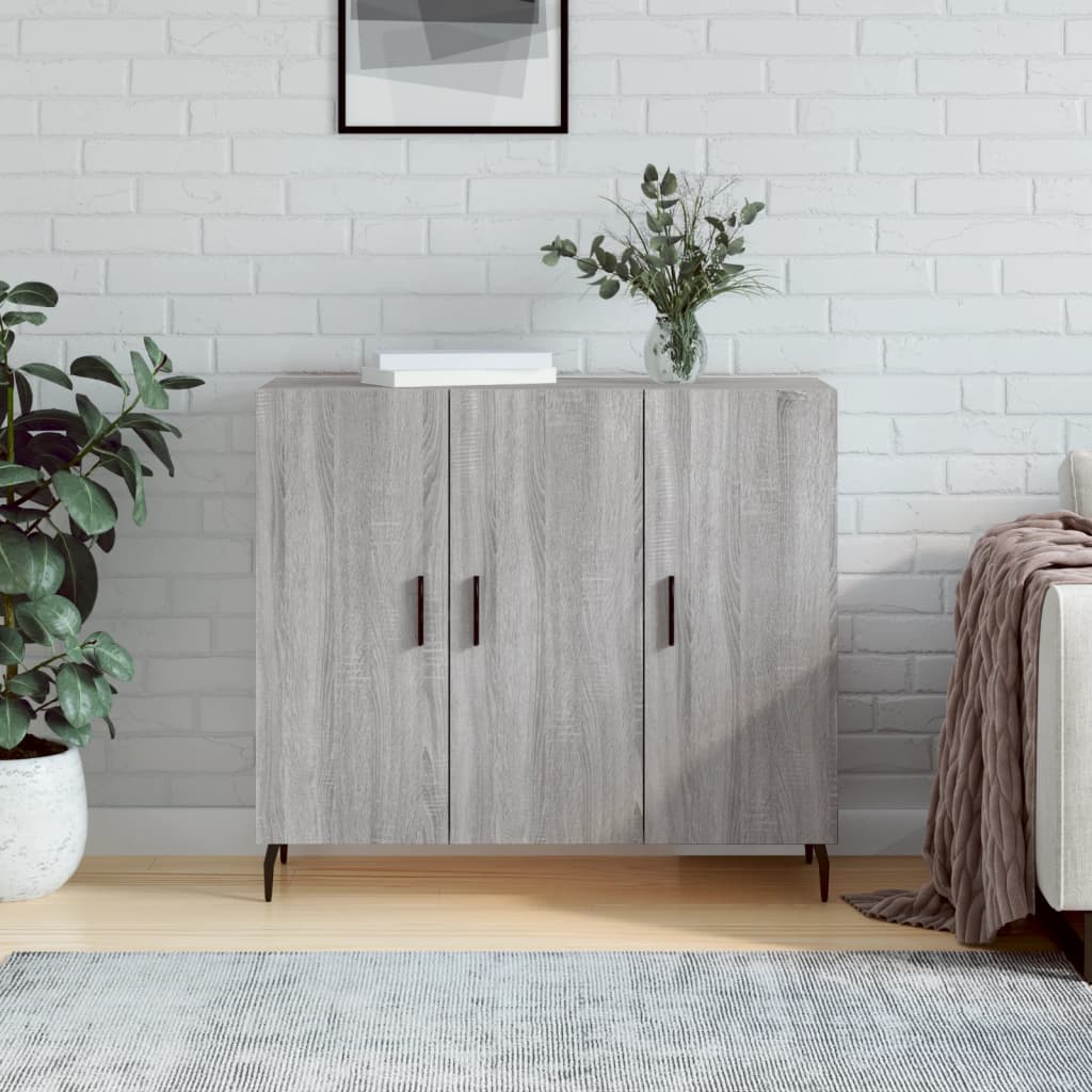 Sideboard Grey Sonoma 90x34x80 cm Engineered Wood