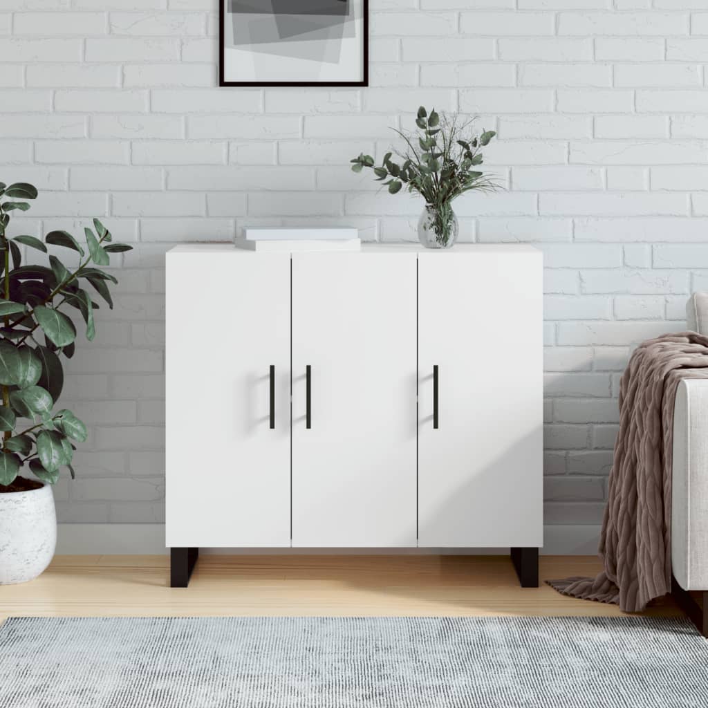 Sideboard White 90x34x80 cm Engineered Wood