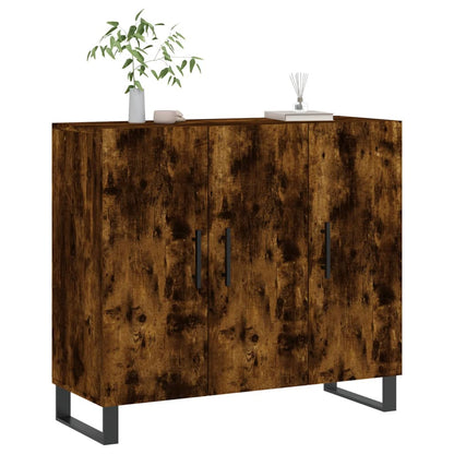 Sideboard Smoked Oak 90x34x80 cm Engineered Wood
