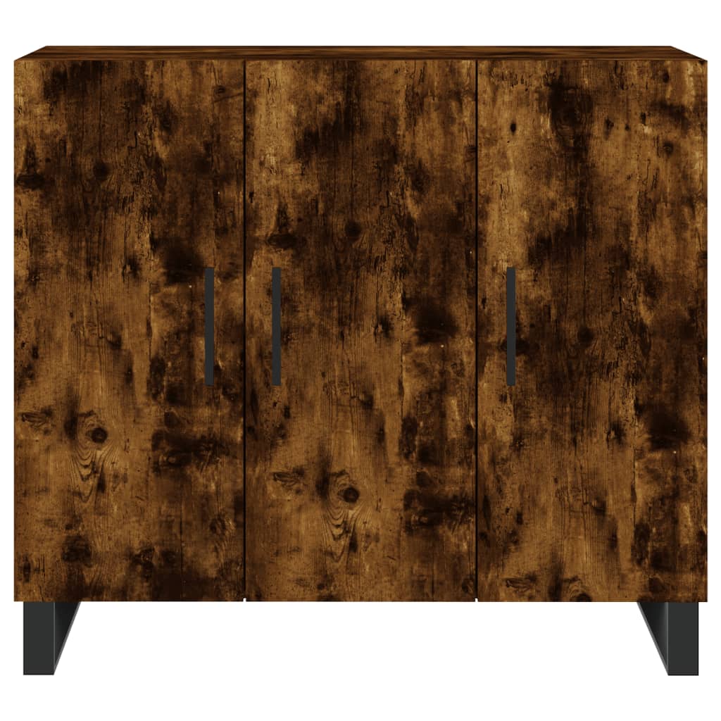 Sideboard Smoked Oak 90x34x80 cm Engineered Wood