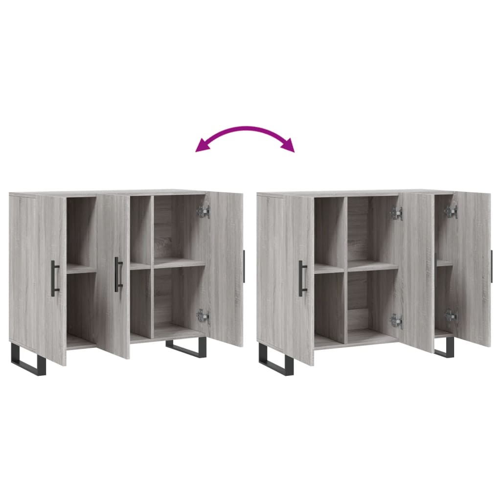 Sideboard Grey Sonoma 90x34x80 cm Engineered Wood