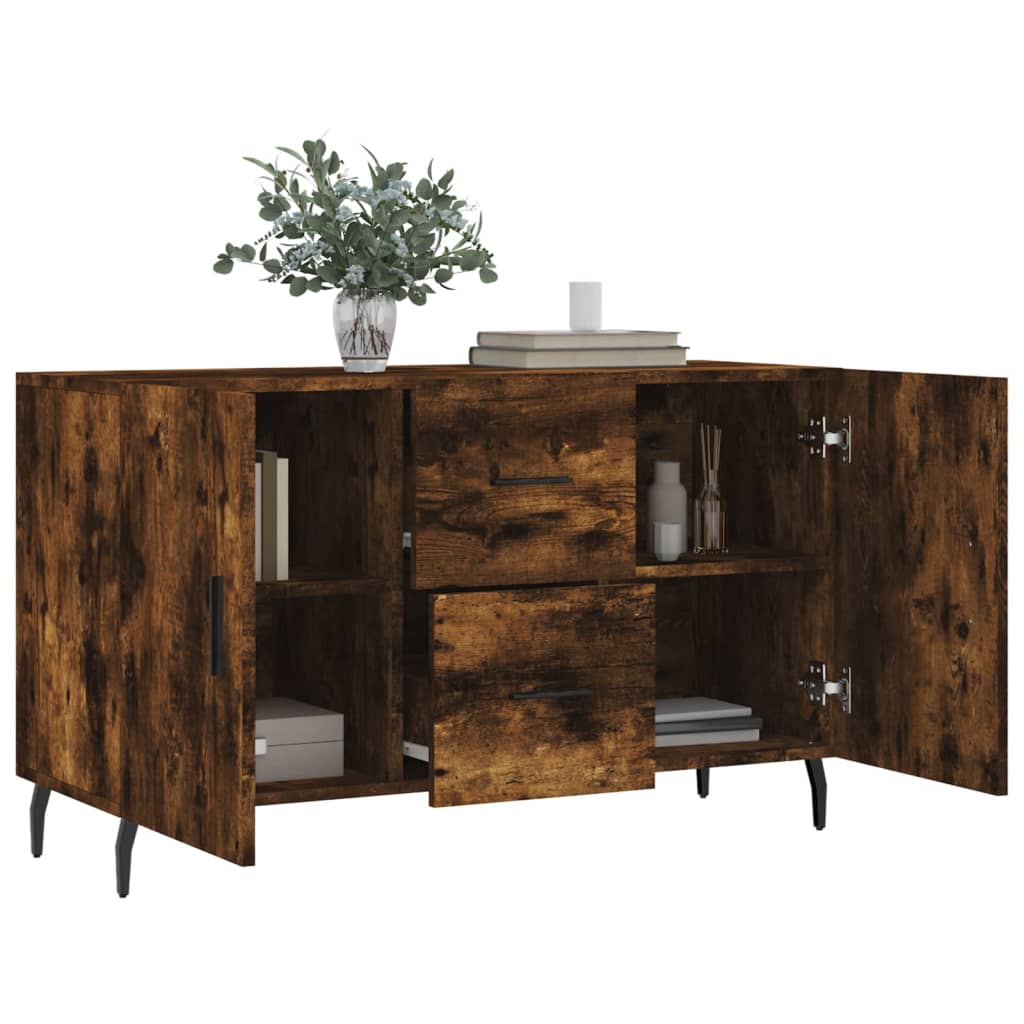 Sideboard | Smoked Oak | Engineered Wood | 100x36x60 cm | Sideboard