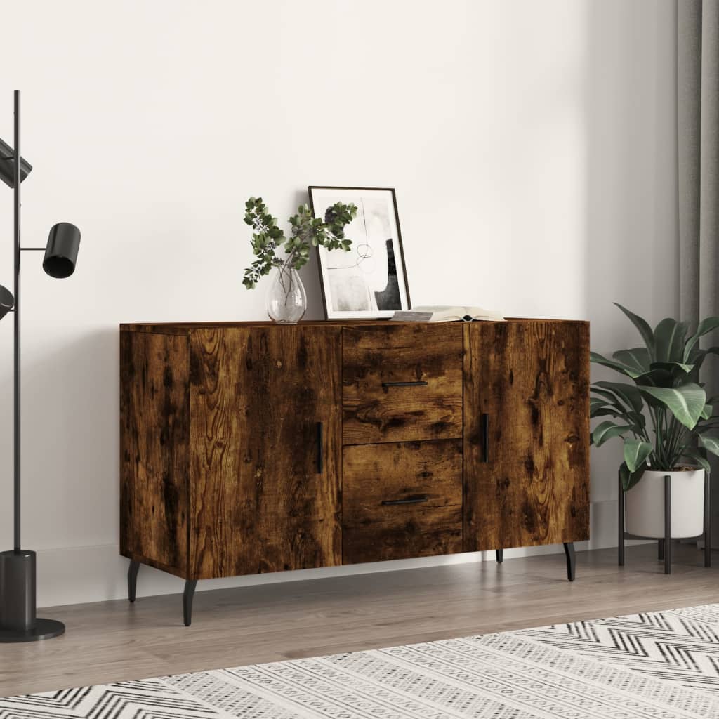 Sideboard | Smoked Oak | Engineered Wood | 100x36x60 cm | Sideboard