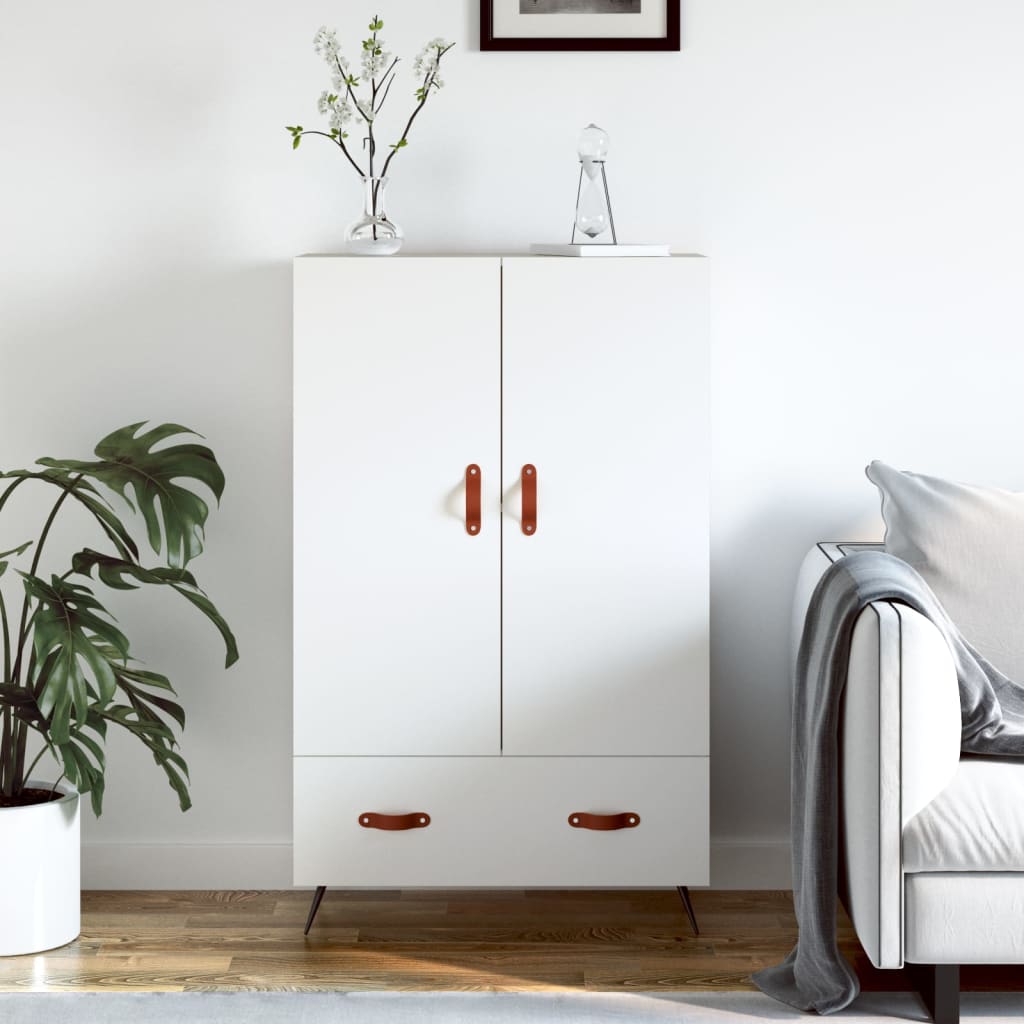 Highboard White 69.5x31x115 cm Engineered Wood